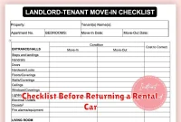 Checklist Before Returning a Rental Car